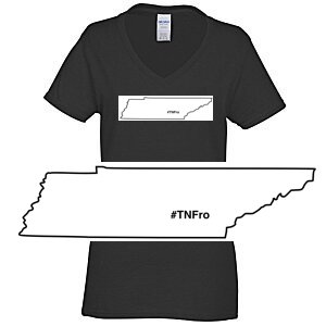 Black V-Neck #TNFro Logo T-shirts